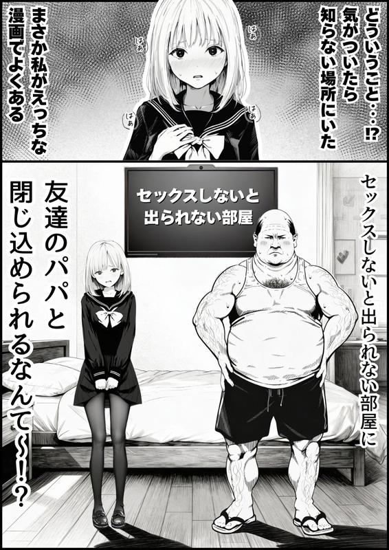 セックスしないと出られない部屋に親友のパパと閉じ込められたんですけど〜！？ サンプル画像1